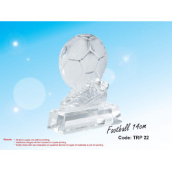 TRP 22 Football 14cm Crystal Trophy